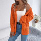 Shooting Autumn And Winter Hollow Lantern Long Sleeve Open-Sleeve Sweater Long Coat Women's