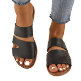 Summer New Font Slippers Women's Casual Sandals Flat Bottom Large Beach