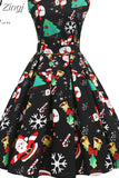 Christmas Women Floral Print Slim Vintage Casual Sleeveless Elegant Midi Party Dresses Vestidos