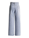 Zingj Design Sense Set Diamond Wide Leg Pants Spring 2024 New Fashion High Waist Nail Bead High Sense Jeans