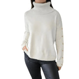 Women's Sweater In Autumn/Winter 2025 Casual High-Neck Button Sweater Knitted