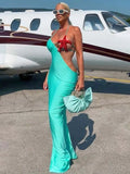 New High-End Women's Sexy Collar With Wrapped Chest Solid Color Hanging Neck Dress Sea Starfish Decorative Dress