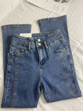 High Waist Elastic Slim Jeans Woman Split Flare Women Pants 2023 Autumn Winter Streetwear Denim Trousers Korean