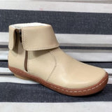 Female Round Head Artificial PU Casual Women's Leather Boots Side Zipper Martin Boots With Female Short
