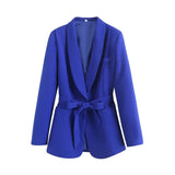 And Autumn Women Equipped With Belt Evening Dress Collar Blazer High Waist Loose Hanging Trousers