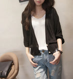 And South Korea's New Lantern Sleeve Knitted Shirt Women Wearing V-Neck Loose Sunscreen Air-Conditioning Shirt Shawl