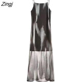Strap Dresses Women Vintage Party Sexy Slim Personality Stylish Summer Streetwear Ins Ladies Sleeveless Midi