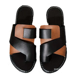 Large-Size Color-Sleeve-Slips Flat-Bottomed Slippers Women Wear Light Beach Cool Slippers