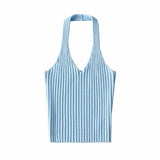 Zingj New Multicolor V-Collar Neck Suspender Summer Solid Color Bare Back Short Style Exposed Navel Wiped Chest