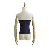 Sexy Babes Fish Bone Brake Stripe Girded Waisted Top Cloth Plus Chest