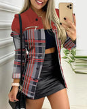 Spring And Autumn New Black Coat Long Sleeve Button Color Printing Clip Commuter Temperament Advanced Sensing Suit