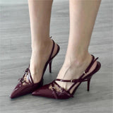 And Summer 2025 New Fashion Single Shoes Retro Pointed Women's Shoes High