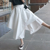 Skirts Women Fashion Korean Elegant Sweet Females Design High Waist Lovely Solid Casual Summer Clothes Vintage