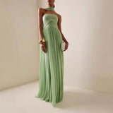 Women's Folded Corset Dress Temperament Sleeveless Pressure Folds Large Swings Women