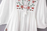 New Flower Embroidered Jacquard Medium-Sleeved Dress In Early Spring