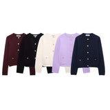 Autumn New Knitted Jersey Women's Round Collar Solid Color Loose Set