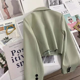 Zingj Spring And Autumn Jade Green Season New Students Versatile Small Suit Fashion