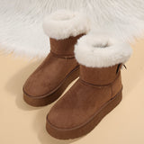 Thick Snow Boots A Foot Pedal 2025 Winter New Thick-Soled Furry Bows Warm Large Cotton