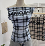 Lattice One-Word T-Shirt T-Shirt Irregularly Printed Sleeveless Top