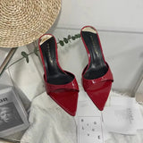 Toe-Slippers Women 2025 Summer Patent Leather With Cool Drag Sexy High