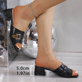 Version Of 2025 Summer Drag Women's Shoes Sand Slippers Large-Size Slippers Belt Buckle Decorative High