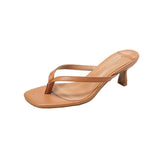 Clip Toe Sandals Women Flip-Flops High Heel Pins Outside Wearing Fashion Slippers Outside The Cool Drag