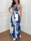 Women's Clothing New Hanging Neck Chest Casual Geometric Pattern Hollow Dress