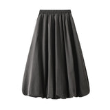And Korean Vintage Flower Tacarflies Lantern Skirts Women's Autumn Lazy Casual A-Word Balloon Pample Skirt