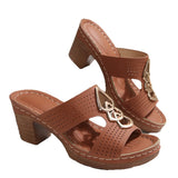 Summer New Slope And Slippers Women's Shoes Large Thick And Fish Mouth Type Thick-Bottomed Slippers