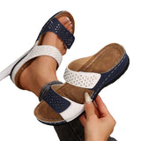 Summer Women Thick Bottom Slippers Large-Size Thick-Sed Fish Mouth Slippers Outside Wearing Beach