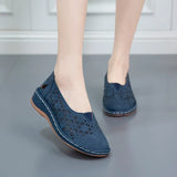 Casual Flat-Bottomed Hollow Hole Shoes Women Retro Round Head Pedal Lefu Shoes Lazy Single