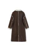 Coat Turn-Down Collar Women's Jacket 2023 New Winter Fashion Long Coats Warm Wool Coat Beige Overcoat Female