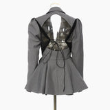 New Back Lotus Loaf Under The Suit To Collect Waist Thin Coat Suit Top Female