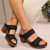 Summer New Large-Size Women's Sandals Retro Slope And Slippers Large-Size Hollow Slope And Cool Slippers