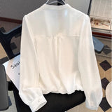 White Shirt Female Senior Spring And Autumn 2025 New Good-Looking Lace Long-Sleeved Beautiful Shirt