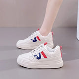 Small White Shoes Women's New Color Thick-Soled Front Lace-Pandeed Shoes For Women's Shoes In The Autumn And Winter