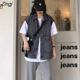 Vests Women Retro Fall 2021 New Trendy Simple Stylish Friend Teens Outwear Daily Cargo BF Style Popular Femme Clothing