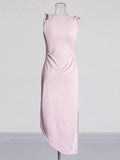French Retro Style Dress 2025 New Splicing Three-Dimensional Flower Design Sexy Open Fork Ass Skirt Dress