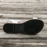 Flat-Bottomed Flowers Romanesque Windy Large-Size Sandals Women Woven Tight With Light Beach Cool