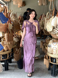 Xixi 2025 Spring/Summer New Korean Version Of Elegant High-Rise Sling Dress Thin Printed Dress Women