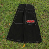 Zingj Y2K Baggy Jeans Men's Pattern Hip-Hop Street Harajuku Men's Wide-Legged Pants 211-0-Outfit
