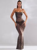 High-End Women's Hot Diamond Sexy Perspective Sling Dress Dress Dress Night Shop Famous Ass And Hip Dress Dress Dress