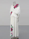 Elegant Tea Break Dress 2025 Autumn And Winter New High-End Printing Rose Flower Dress Dress