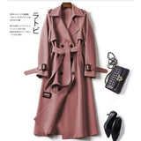 Zingj Women In The Long 2024 Spring And Autumn New Korean Version Of Large Size Small Popular British Wind Coat Over The Knee