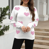 And Winter New Sweater Women's Loose Love Embroidered Color Collar Knitted