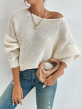 Fashion Sexy Hollow Knitted Sweater Collared Bat Shirt