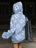 Oversized Star Print Zip Up Hoodie- Outfit
