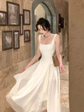 Zingj Elegant Ruffles White Midi Dresses 2023 Summer New Evening Party Women Clothes Fashion Sundress Birthday Ladies Dresses 211-1-Outfit