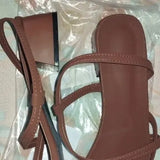 Women 2025 Summer New Thick Heel With Fairy Wind Toe Thin With Ocean Net Red Women Shoes