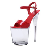 Zingj 20Cm Ultra High Heel Fish Mouth Shoes Fine Heel Cross Strap Female Al Nightclub Sexy Rhinestone
